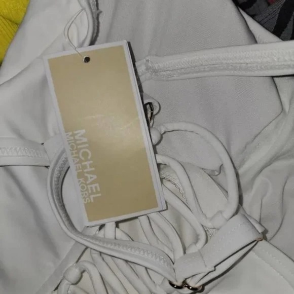 MICHAEL KORS BACK LACE UP ONE PIECE SWIMSUIT WHITE SWIMWEAR SIZE 8, 14 new!!! - Picture 6 of 16
